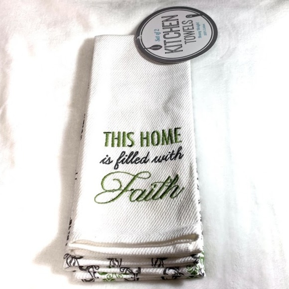 Spoon Accents Spoon Set Of 2 Faith Kitchen Towels Poshmark